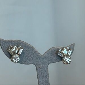 Coro signed vintage Swarovski crystal rhinestone jewelled screw back earrings
